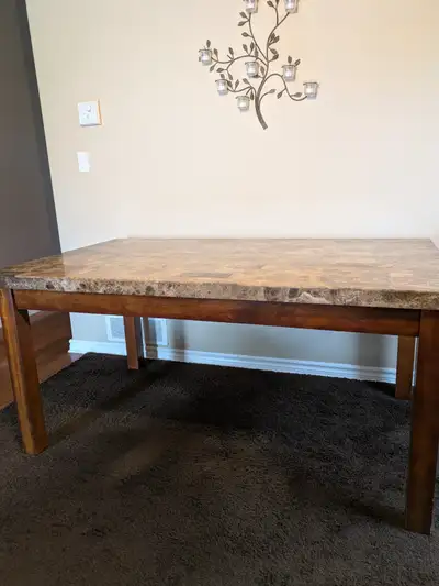 Faux marble top dining table, View more