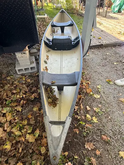 14.6 ft red pelican 3 person canoe w 2 paddles, View more