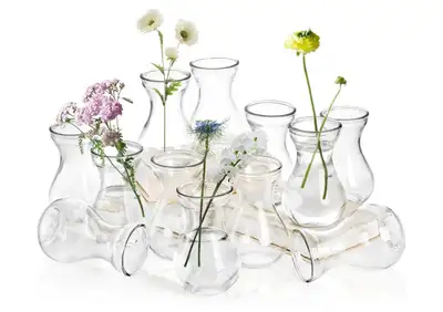 12 Clear Glass Bulb Vases , View more