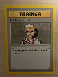 Pokemon SHADOWLESS Trainer Professor Oak - base set