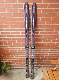 Skis with Poles and Carrying Bag