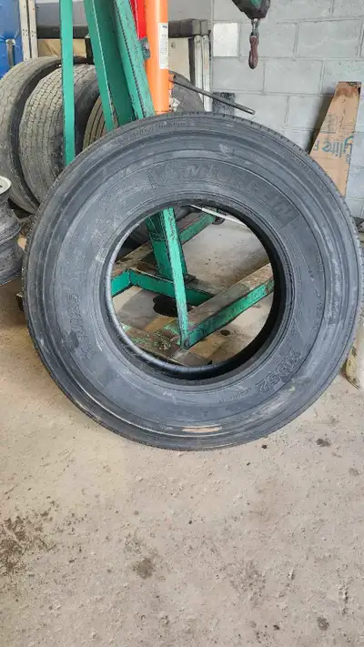 This is a used 11R22.5 Michelin semi trailer tire in new condition and ready for the road. This tire...