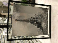 OLD PARIS themed black and white framed photo 10 x 12