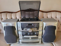 emerson turntable, radio, cd, cassette player recorder stereo sy