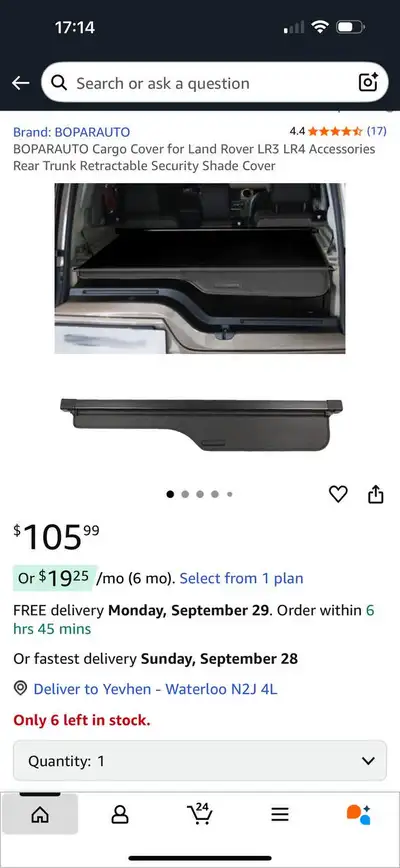 BOPARAUTO Cargo Cover for Land Rover Discovery 3-4 05-16. LR3 / LR4 – Brand New StillBOPARAUTO Cargo...