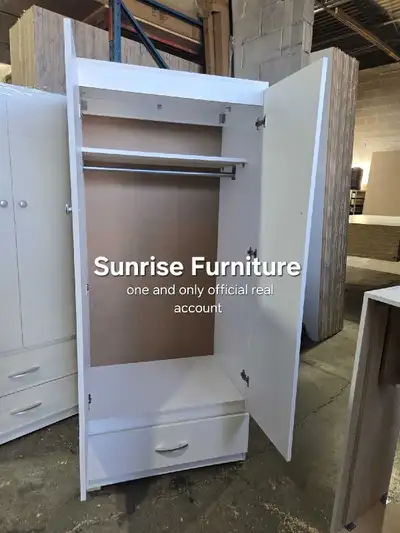 Wooden wardrobe cupboard closet cabinet wardrobe new 2 doors, View more