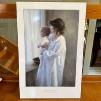 Mother and son laminated print