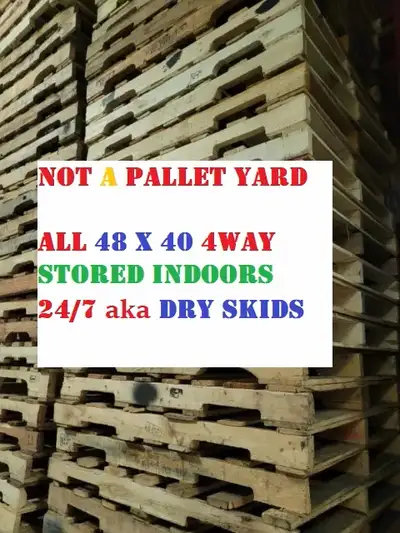 Pallet Recycle Place has Skids In STOCK 48 x 40 allway skids 4 u, View more
