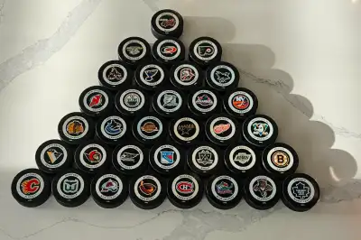 Vintage 1996-1999 Official NHL Game Pucks. Bettman, View more