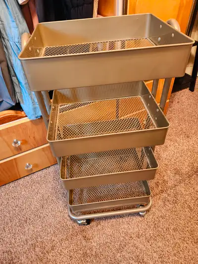 Its a shelf on wheels. What more can i say. The wheels work. They have wheel locks. $40 dollhairs No...