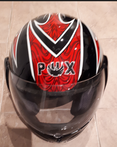 Motorcycle helmet, new X-Large black and red Motorcycle jacket and motorcycle gloves also available