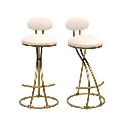 Tabourets de Bar en Métal Doré (28 po) | 28" Gold Metal Counter, View more