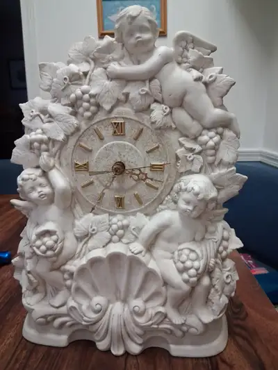 Vintage Cherub & Grapevine Decorative Mantel Clock – Roman Numer, View more