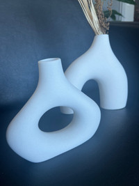 Ceramic White Vase Decor Set
