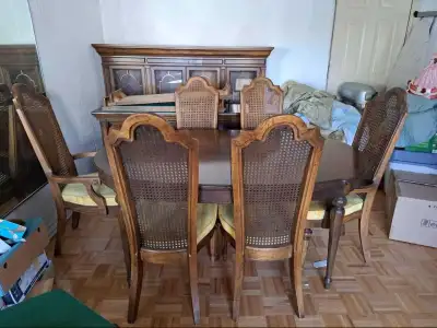 Mid Century Walnut American of Martinsville Dinning Set, View more