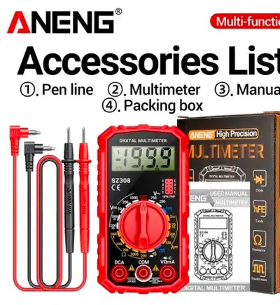 ANENG SZ308 Electrical Maintenance Mini Digital Multimeter 1999 Counts AC/ DC Voltage Meter DC Curre...