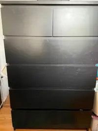 IKEA black/brown Malm dresser  good shape