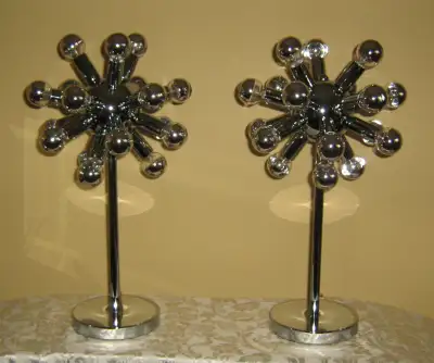 Mid-Century Modern Chrome Sputnik Table Lamps Torino Style, View more
