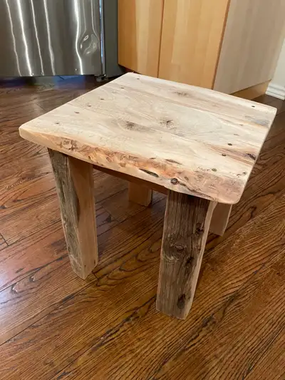 Rustic end table, View more