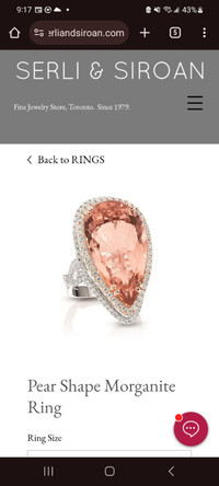 9.67 carat Morganite Ring and 0.79 carats of diamonds for sale!