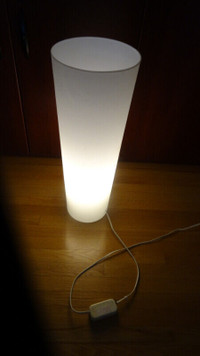 Table Lamp - Cone Shape Frosted Glass Cylinder, 22(h) x 8(diam)