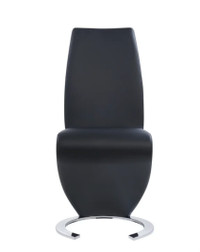 Lexxie Side Chair (Set of 2) Black with Chrome Legs