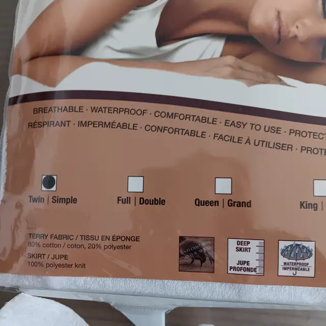 Couvre - matelas neuf pour lit simple in Bedding in City of Montréal - Image 3
