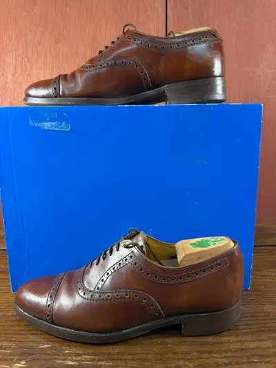 GRENSON Men’s Brown Leather Cap Toe Brogue Oxford US Size 7 EF, View more