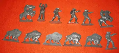 LEAD MOLD TOY FIGURES Western Buffalo Hunter + - Rare -Lot 06-, View more