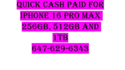 Looking to buy IPHONE 16 PRO MAX 256GB, 512GB AND 1TB., View more