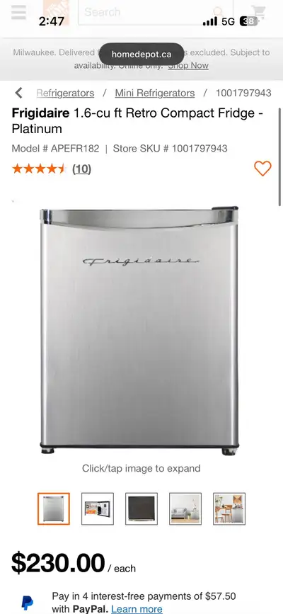 Brand new frigidaire mini fridge, View more
