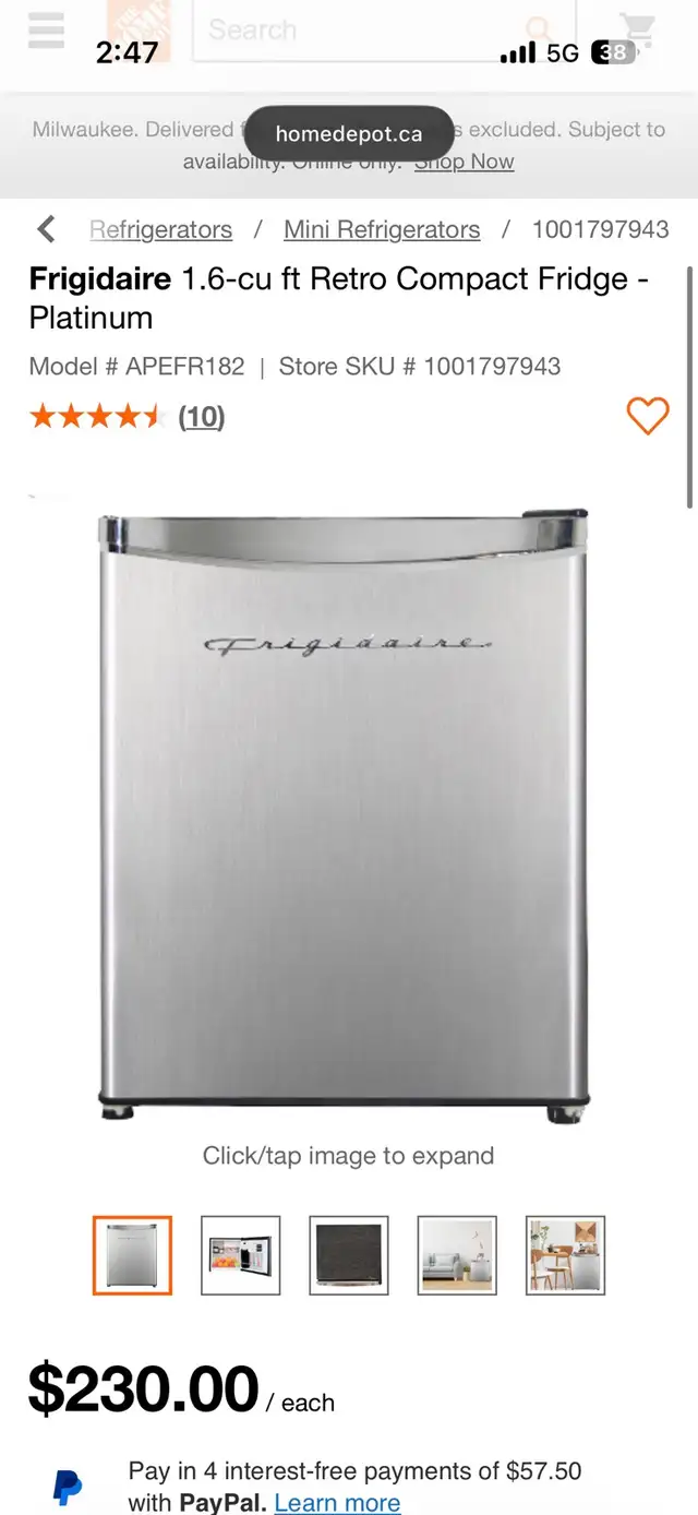Brand new frigidaire mini fridge in Refrigerators in City of Toronto - Image 2