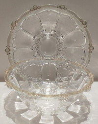 Vintage glass mayonnaise bowl set