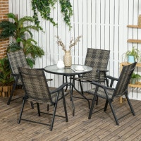 5 Pieces Wicker Patio Dining Set Outdoor Furniture Set, Glass To Markham / York Region Toronto (GTA) Preview