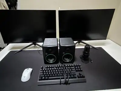 Complete PC / Streaming Setup – Dual ViewSonic Monitor & More, View more