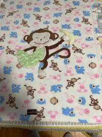 Baby blanket with monkey