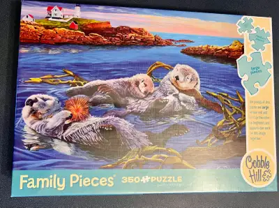 Sea Otter Family Cobble Hill Puzzle, still sealed, View more