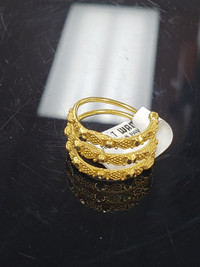 yellow gold stacked ring
