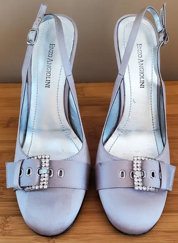 "ENZO ANGIOLINI" SILVER SATIN HEELS in Women's - Shoes in Calgary - Image 2