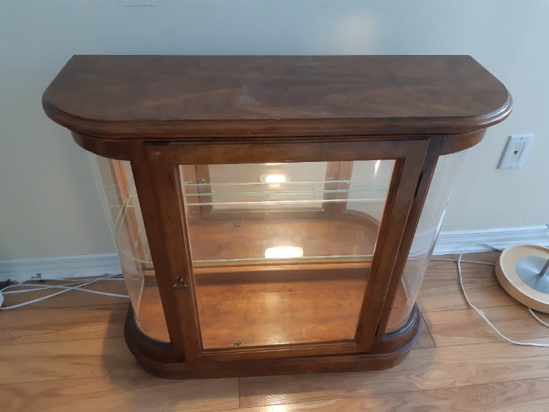 Oak Curio Glass Display Hutches & Display City of
