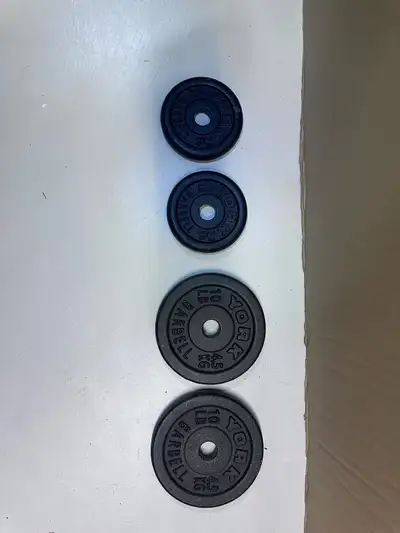 2-10 lb plates 2-5 lb plates