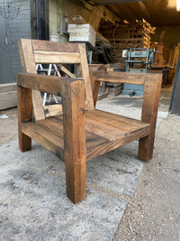Solid hardwood outdoor chair Muskoka style