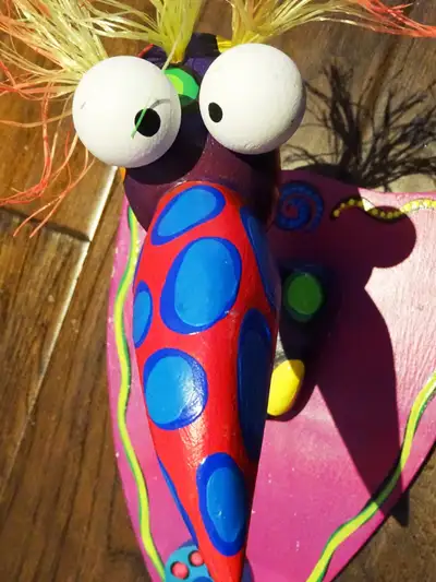 dodo bird head FOLK ART WALL PLAQUE w/ hat hook FUNNY super cool, View more