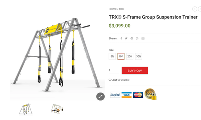 TRX® S-Frame Group Suspension Trainer (10-ft), View more