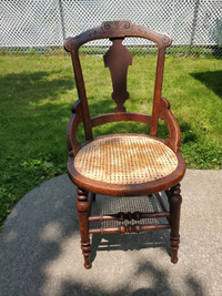Antique wicker seat chair