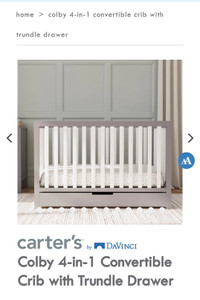 Colby 4-in-1 Convertible Crib & Conversion kit