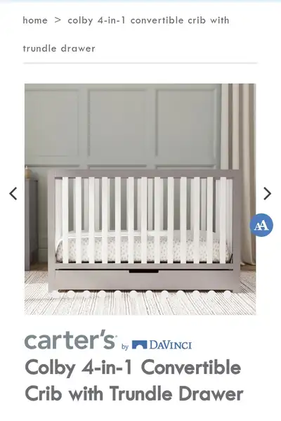 Colby 4-in-1 Convertible Crib & Conversion kit, View more