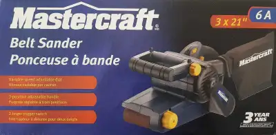 Mastercraft 6A corded 6-speed belt sander with dust bag, View more