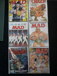 Vintage Humour Magazines-Mad/Crazy/Sick/Cracked.(7)
