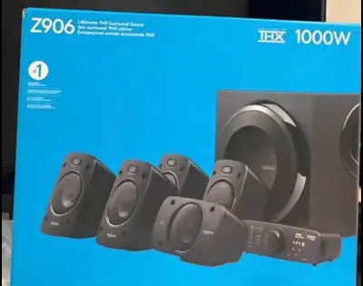 Experience ultimate THX sound with this Logitech Z906 5.1 surround sound speaker system delivering 1...